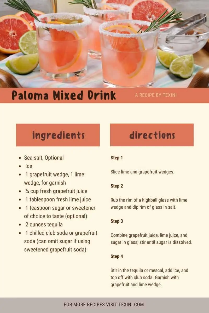 paloma recipe card