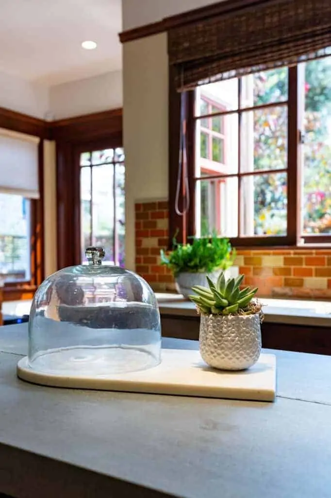 Arts and Crafts Kitchen with potted herbs
