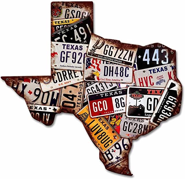 Texas license plate wall art