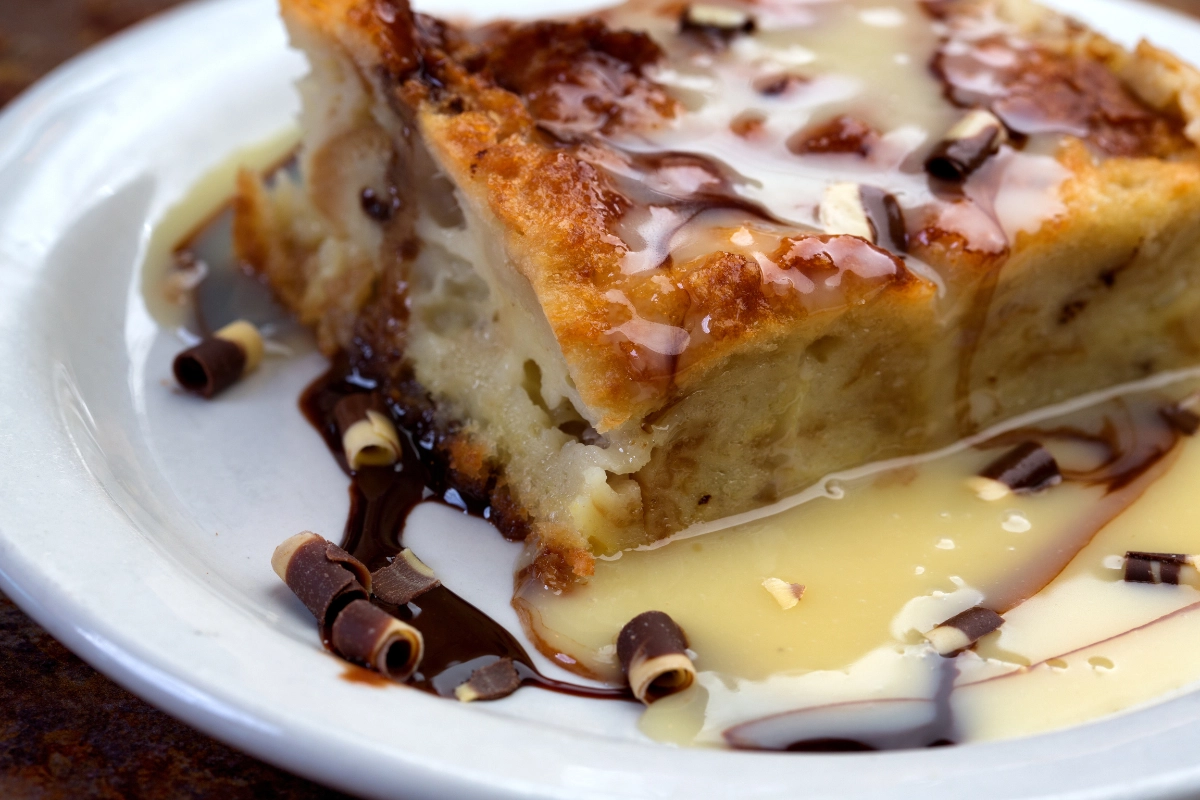 Bourbon Kissed Almond Bread Pudding